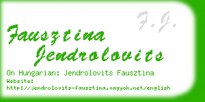 fausztina jendrolovits business card